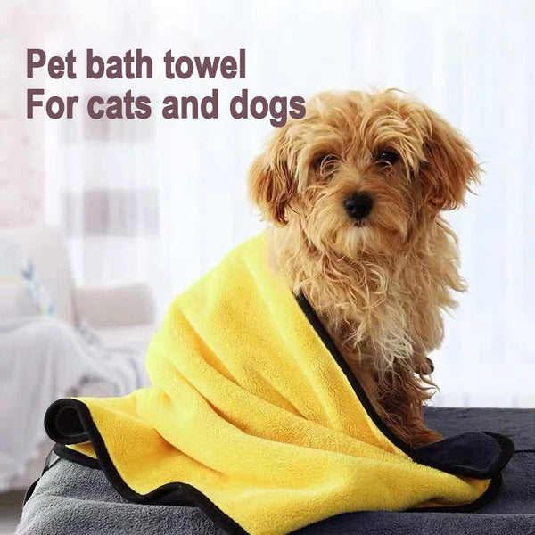 Lightweight pet towel rolled up for travel or storage