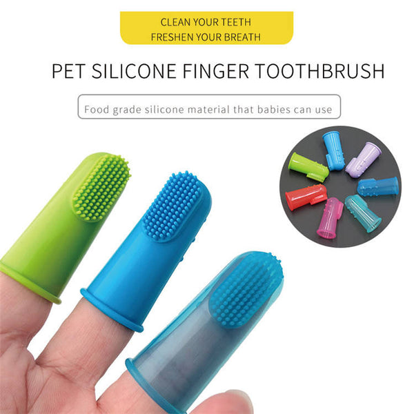 Pet Toothbrush Silicone Finger Dog Toothbrush Cat Finger Sets Brushing Teeth Oral Cleaning Supplies
