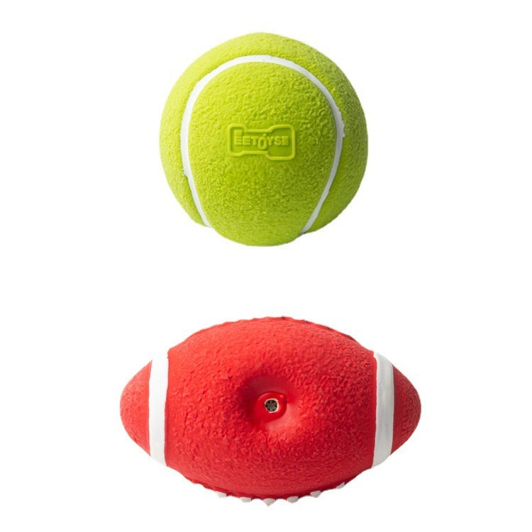 Latex Rugby and Tennis Ball Dog Toy