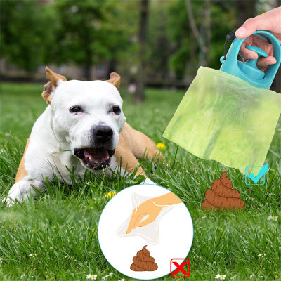 Portable Dog Pooper Scooper with Built-in Bag Dispenser