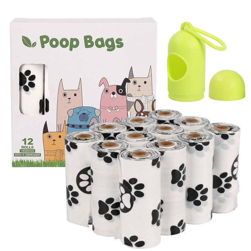 White Footprint Dog Poop Bags – Eco-Friendly D2W Degradable