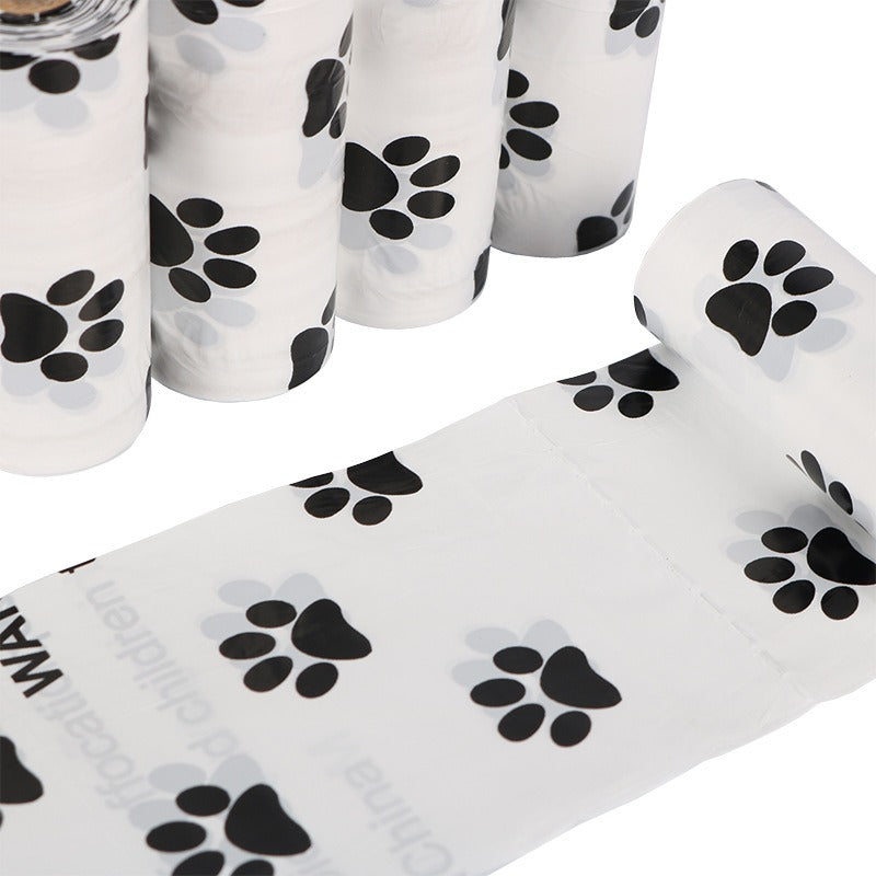 White Footprint Dog Poop Bags – Eco-Friendly D2W Degradable