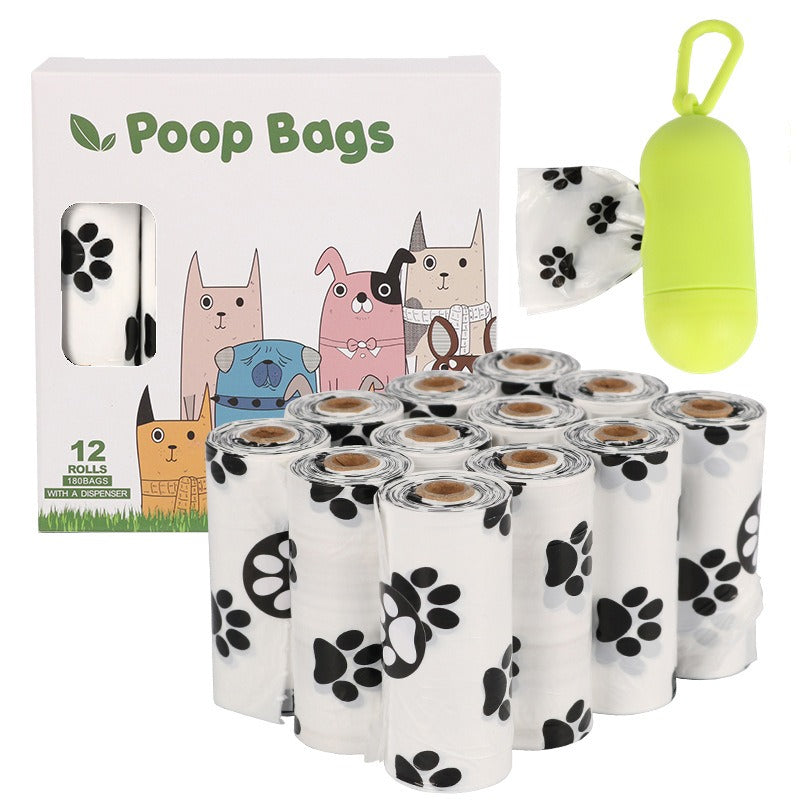 White Footprint Dog Poop Bags – Eco-Friendly D2W Degradable