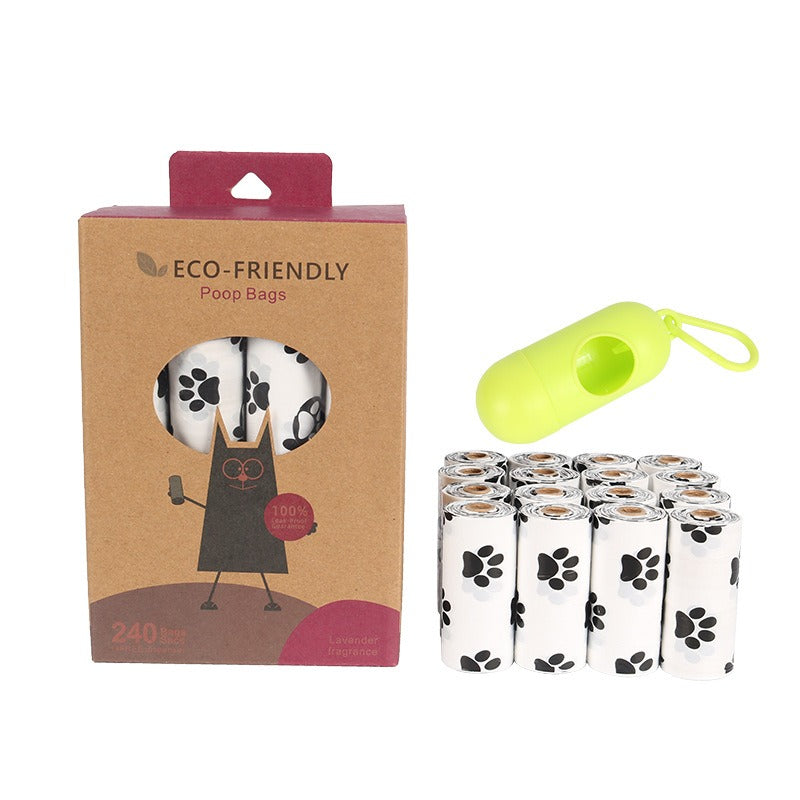 White Footprint Dog Poop Bags – Eco-Friendly D2W Degradable