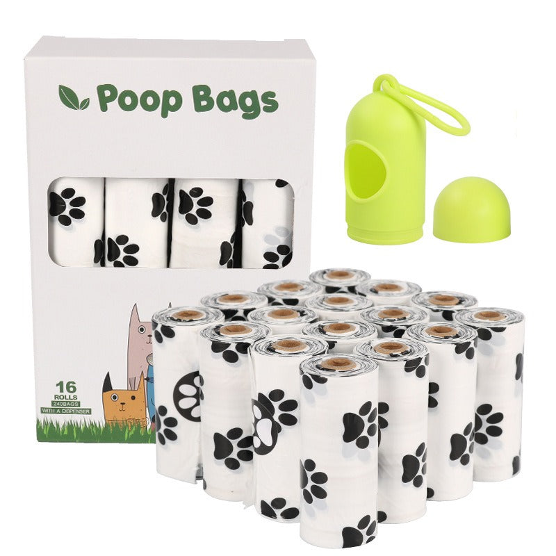 White Footprint Dog Poop Bags – Eco-Friendly D2W Degradable