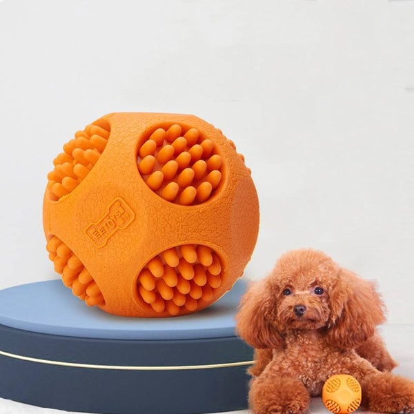 Bite-Resistant Rubber Dog Toy Ball - sound spikes ball